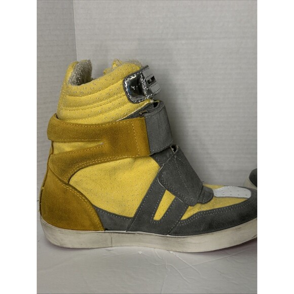 Ishikawa Ankle Boots Shoes Leather Yellow & Grey Strap Closure Star Italy Sz 38 - Picture 5 of 15